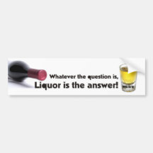 El licor es la respuesta etiqueta de parachoque
