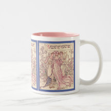 El lirio y el arte color de rosa Nouveau del vinta Taza