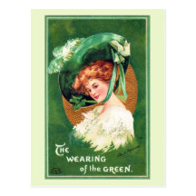 El llevar de la postal verde del vintage