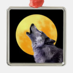 El lobo grita en la Luna Llena Ornaments Para Arbol De Navidad