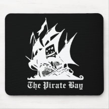 el logotipo del barco pirata de la bahía del pirat alfombrillas de raton