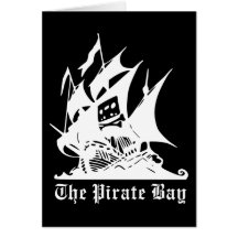 el logotipo del barco pirata de la bahía del pirat felicitación