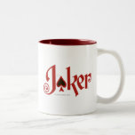 El logotipo del naipe del comodín taza de café