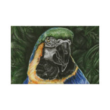 El Macaw del azul y del oro estiró la impresión de Lienzo Envuelto Para Galerias