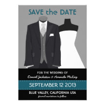 El maniquí lindo del novio y de la novia ahorra la invitaciones personalizada