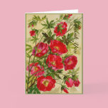 El manojo de flores rojas le agradece tarjetas