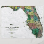 El mapa 1856 del estado de la Florida por Columbus Tarjeta Publicitaria