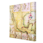 El mapa de la ruta siguió por Hernando Cortes Impresión En Lona