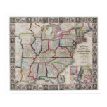El mapa de Phelps 1848 de los Estados Unidos posters