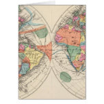 El mapa del atlas del mundo con las corrientes y l felicitación