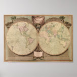 El mapa del mundo 1808 de la antigüedad de Laurie  Posters