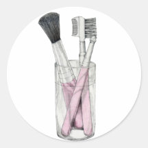 El maquillaje cepilla al pegatina