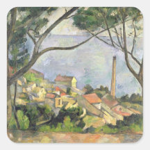 El mar en el l'Estaque, 1878 Calcomanías Cuadradas Personalizadas