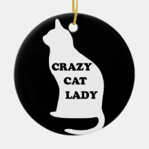 El mascota animal felino de la señora loca del gat ornaments para arbol de navidad