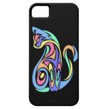 El mascota felino floral de la caja tribal del tel iPhone 5 funda