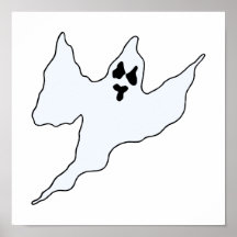 el medio blanco asustadizo del fantasma arma para  poster