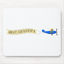 El mejor biplano Mousepad del abuelo Alfombrillas De Raton