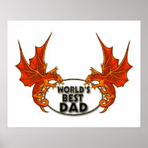 El mejor dragón del papá de los mundos en accesori posters