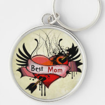 El mejor llavero del corazón del Grunge de la mamá