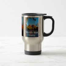 El mejor papá del mundo en la taza roja de la trav