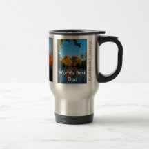 El mejor papá del mundo en la taza roja de la trav