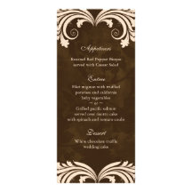 El menú del boda carda la crema color de rosa anti lona