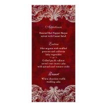 El menú del boda carda la rosaleda roja lona personalizada