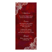 El menú del boda carda la rosaleda roja V2 Diseño De Tarjeta Publicitaria