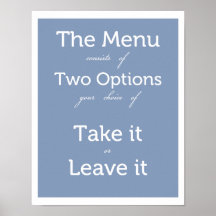 El menú tiene dos opciones poster