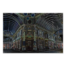 El mercado Londres de Leadenhall construyó 1881, é Impresión Fotográfica