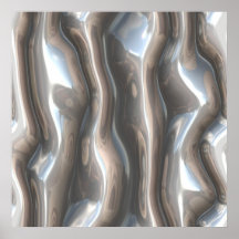 El metal fundido del arte orgánico figura el cromo poster
