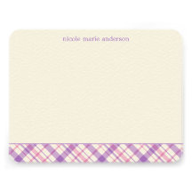 El modelo púrpura y rosado de la tela escocesa le  anuncios personalizados
