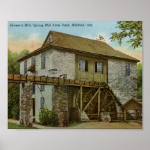El molino de Hamer, Mitchell, vintage de Indiana Poster