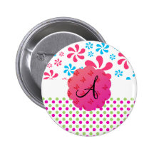 El monograma florece lunares pin
