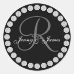 El monograma R del diamante nombra etiquetas del f