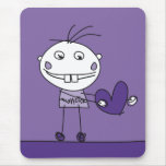 el monstruo feliz púrpura le ama mousepad tapetes de ratón