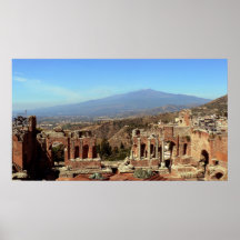 El monte Etna y Teatro Greco Impresiones