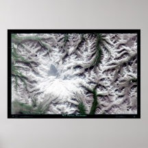 El Monte Rainier, poster del satélite de Washingto