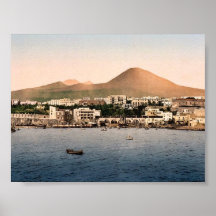 El monte Vesubio, con Torre de Creco, Nápoles, Ita Poster