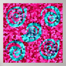 El mosaico azul del trullo enrrollado de las rosas impresiones