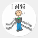 El muchacho I canta al pegatina