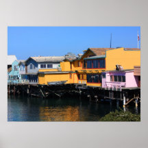 El muelle del pescador de la bahía de Monterey Posters