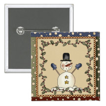 El muñeco de nieve saluda día de fiesta pins
