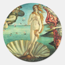 El nacimiento de Venus de Sandro Botticelli Pegatinas Redondas