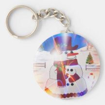 El navidad #28 de un muñeco de nieve llavero personalizado