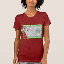 El navidad - árbol de cinta rojo - añade SU foto Camisetas