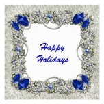 El navidad azul enrruella el invierno blanco de la invitaciones personales 
