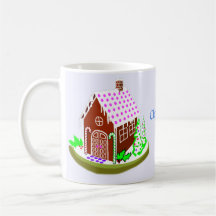 El navidad de la casa de pan de jengibre personali tazas de café