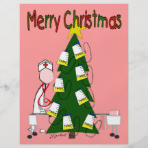 El navidad de la enfermera diseña "Felices Navidad Tarjeton
