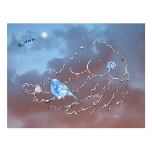 ¡El navidad de un Bluebird! Tarjeta Postal